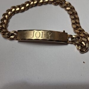 Gold Chain Bracelet with Engraving